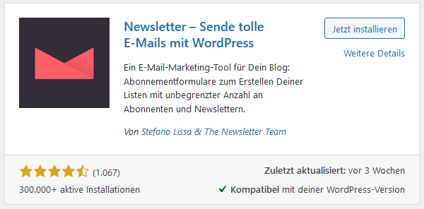 Newsletter plugin für WordPress - WordPress email marketing 